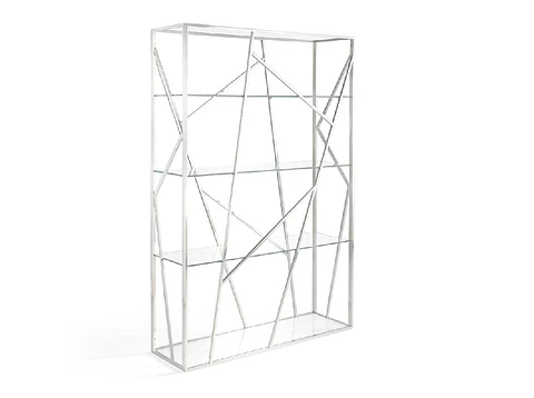 Estante de acero inoxidable y vidrio templado