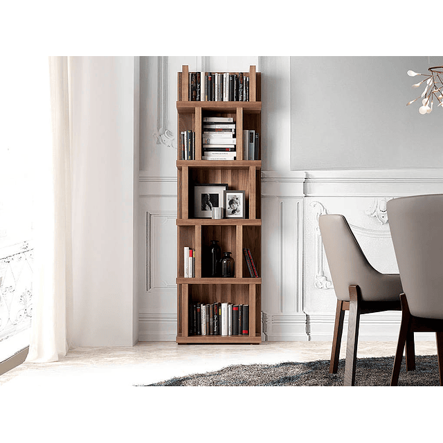 Walnut veneer bookcase N5405