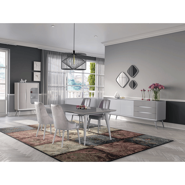 Dining Room Charlotte Collection White / Capuccino Brilho