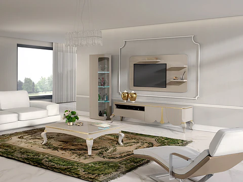 Ella Collection Living Room Mink S Shine / Gold