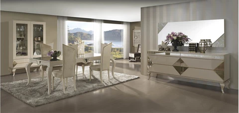 Portus Collection Mink S Shine / Gold Dining Room