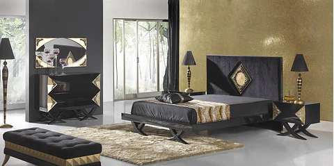 Chambre Noir Brillant / Or M183