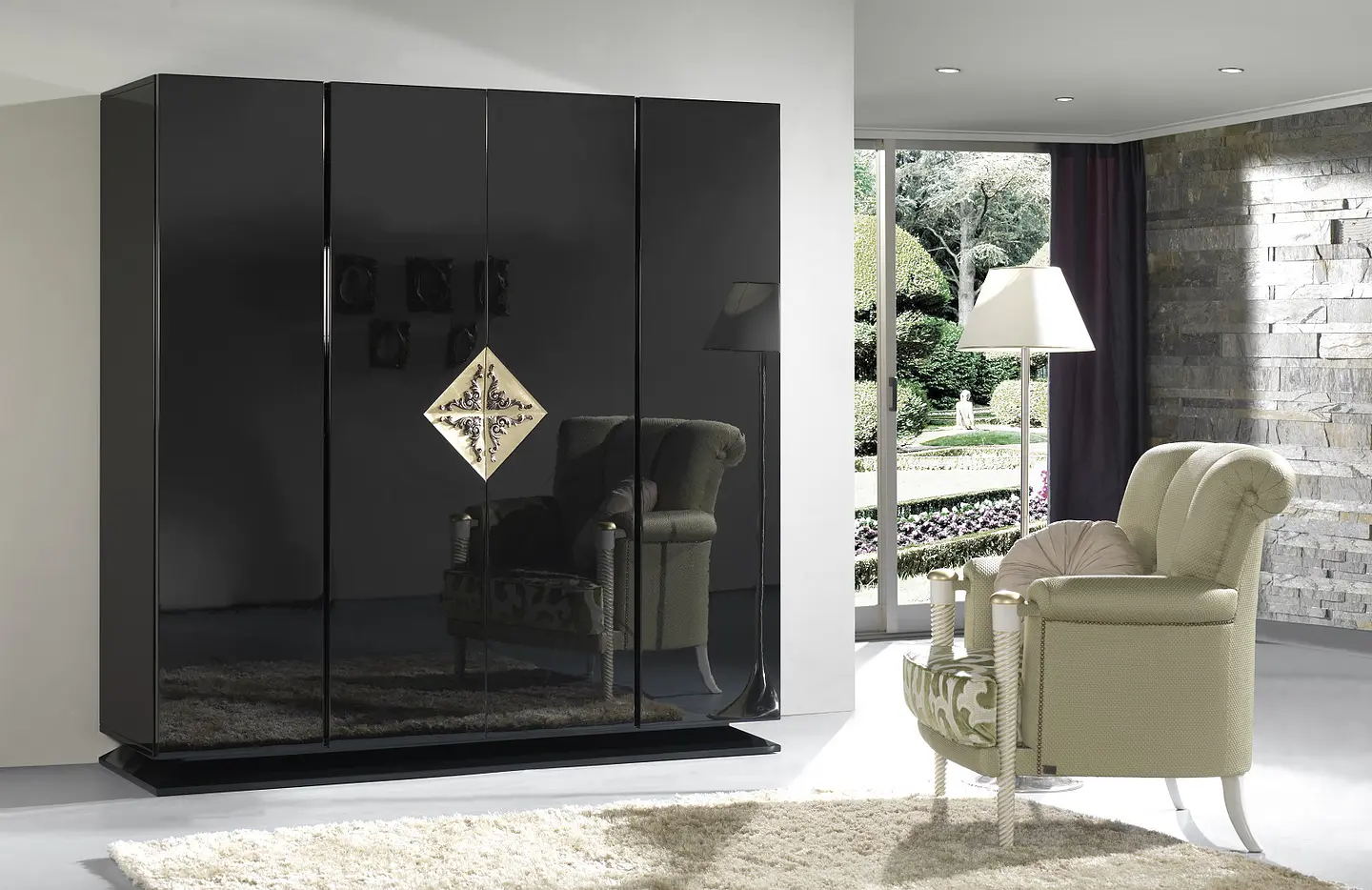 Bedroom Black Gloss / Gold M183 2
