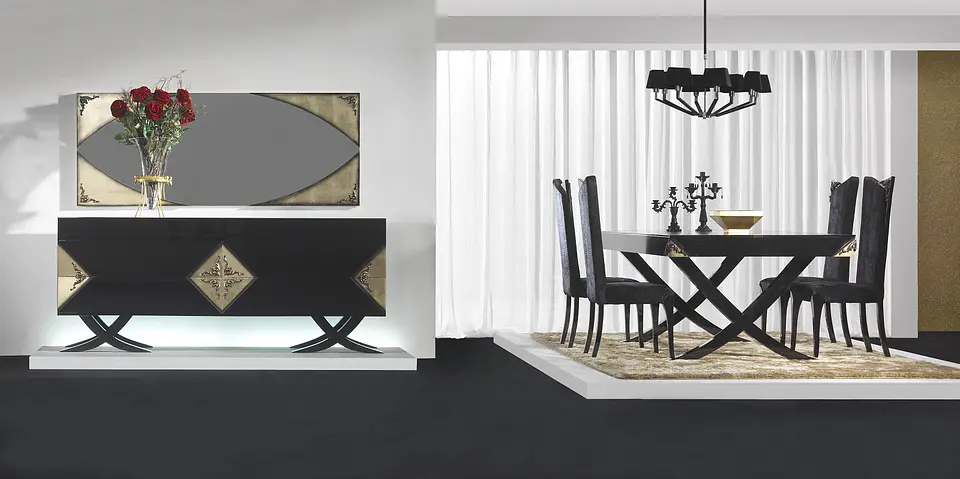 Dining Room Black Gloss / Gold M184 1