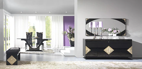 Dining Room Black Gloss / Gold M185