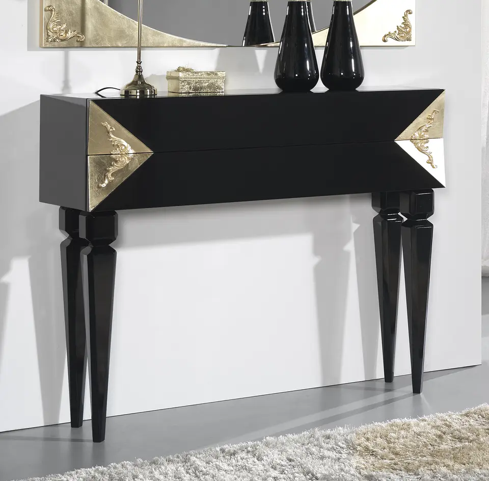 Consola Negro Brillo / Dorado M190.475 1