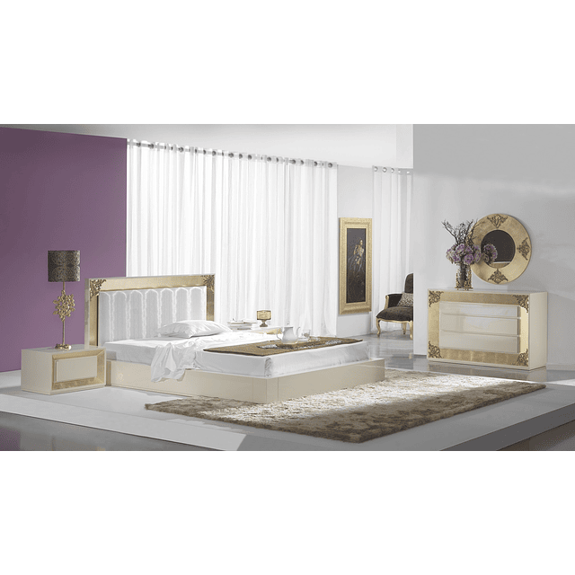 Dormitorio Beige Brillo / Dorado M191