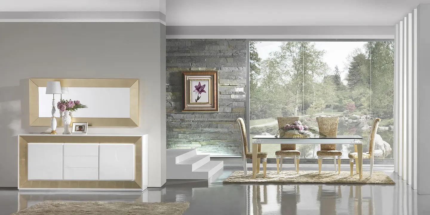 White / Gold M192 Dining Room 1