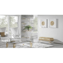 Living Room White Mate / Gold M196