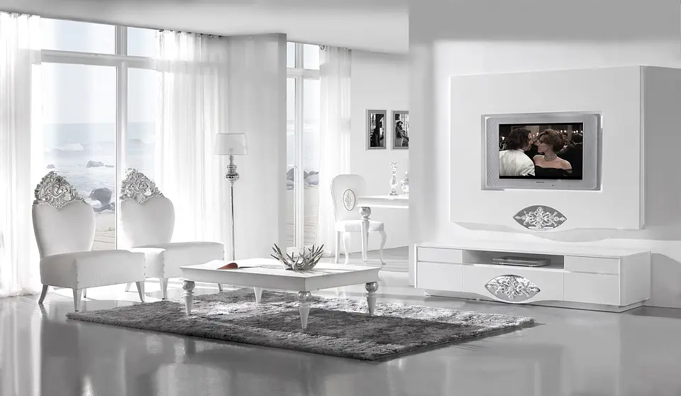 Sala de Estar Branca Mate/Prata M201 1