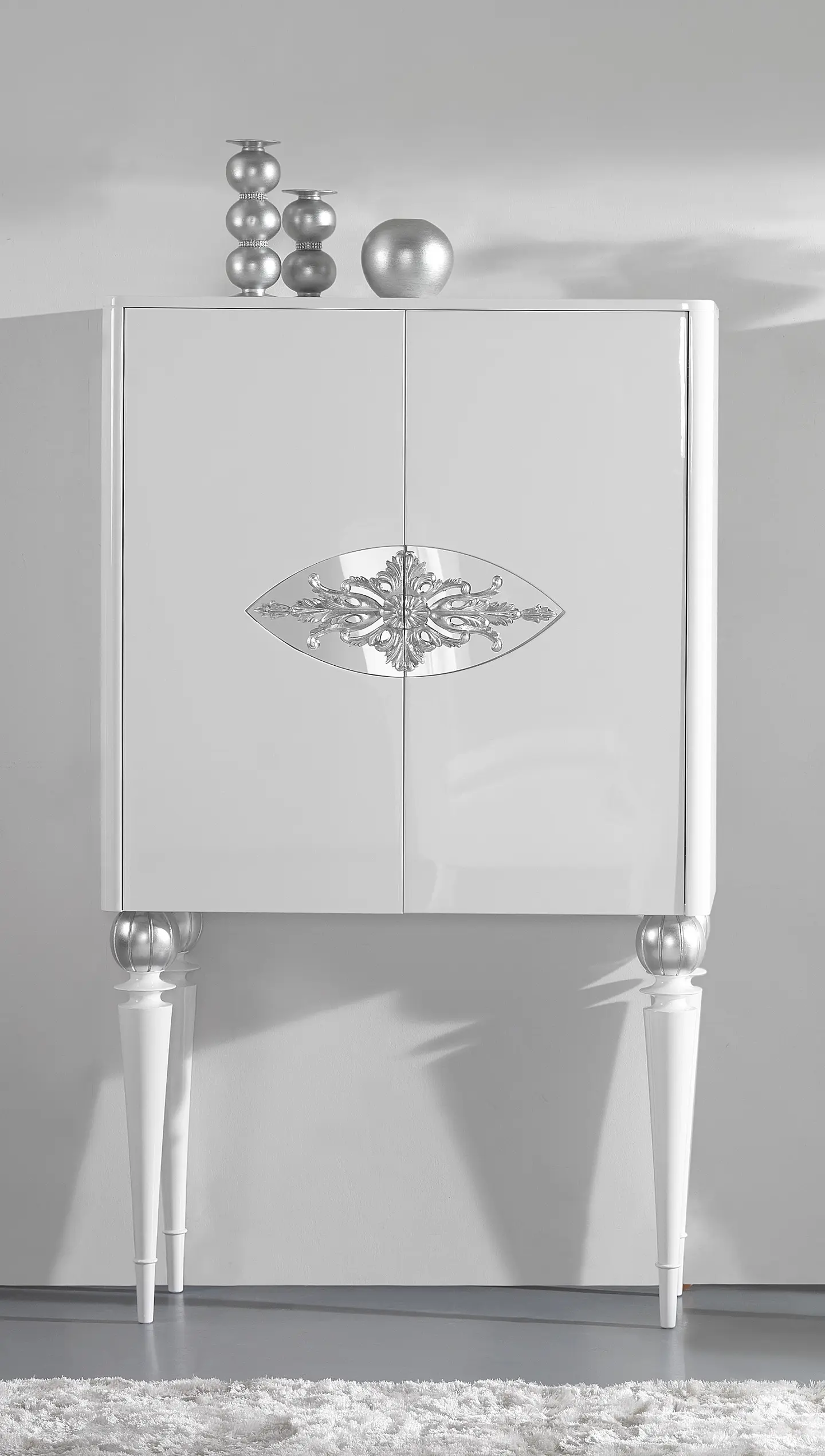 Meuble bar blanc mat / argent M202.524 1