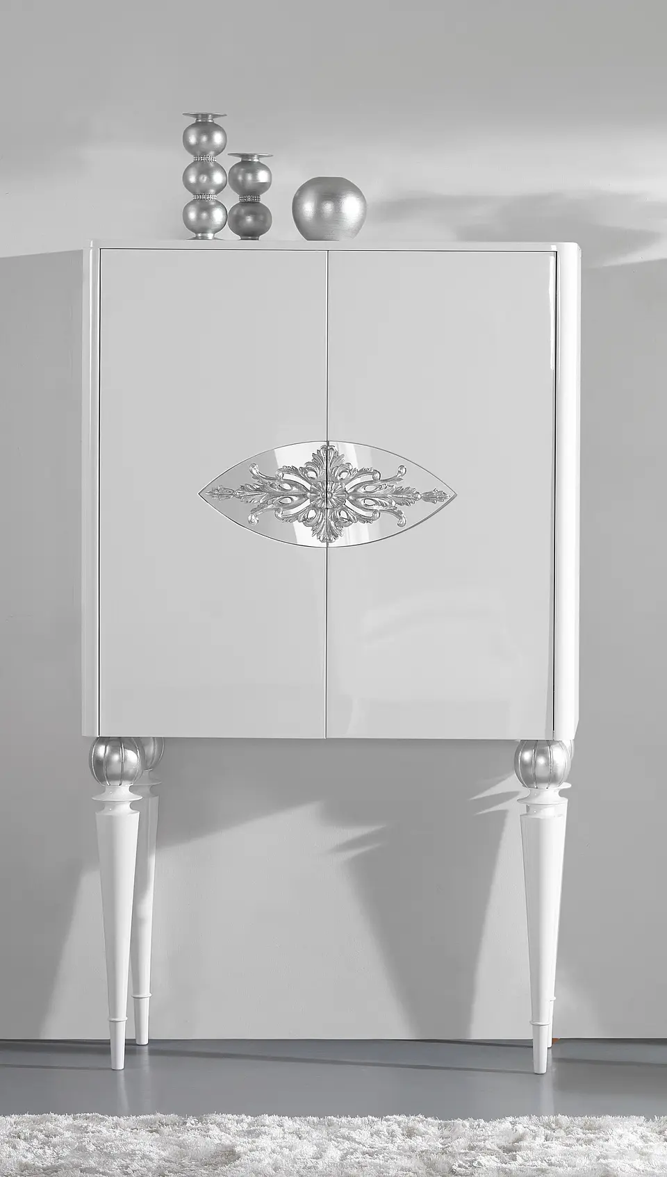 Meuble bar blanc mat / argent M202.524 1