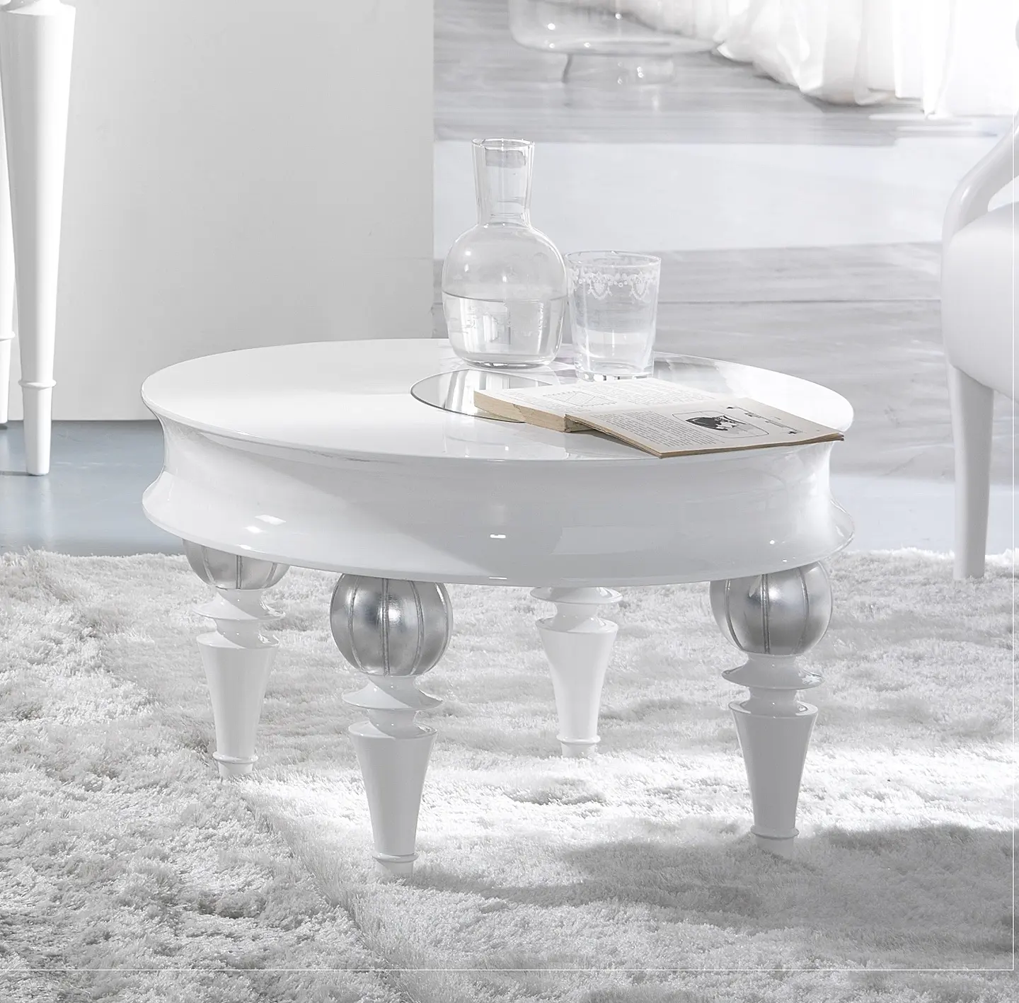 Side Table White Matt / Silver M202.525 1
