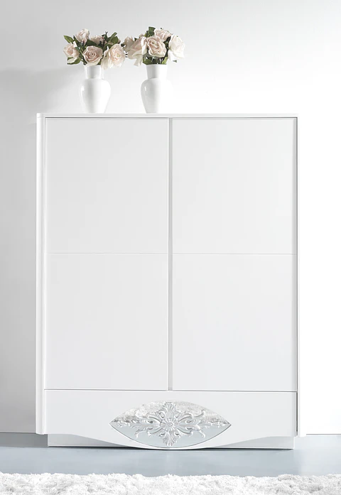 Meuble de bar blanc mat / argent M203.527