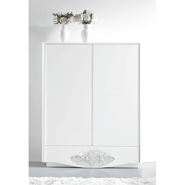 Meuble de bar blanc mat / argent M203.527