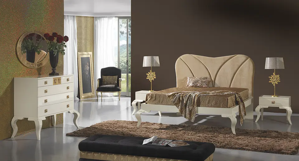 Bedroom Beige Gloss / Gold M205 1