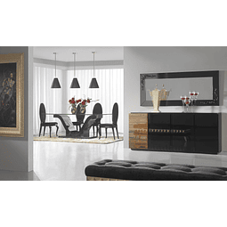 Black Gloss / Walnut Dining Room M206