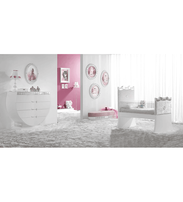 Habitación infantil blanca / rosa M209