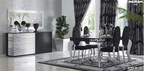 Dining Room Mate Black / Silver M168
