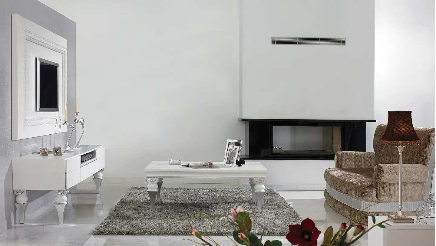White / Silver Living Room M155 1