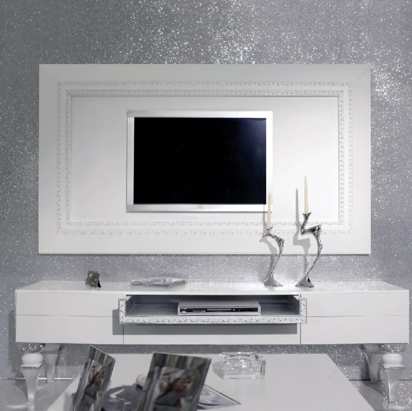 White / Silver Living Room M155 3