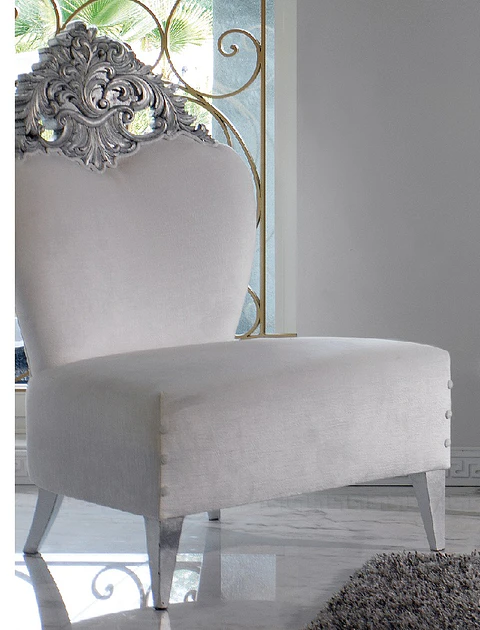 White Silver Armchair M157