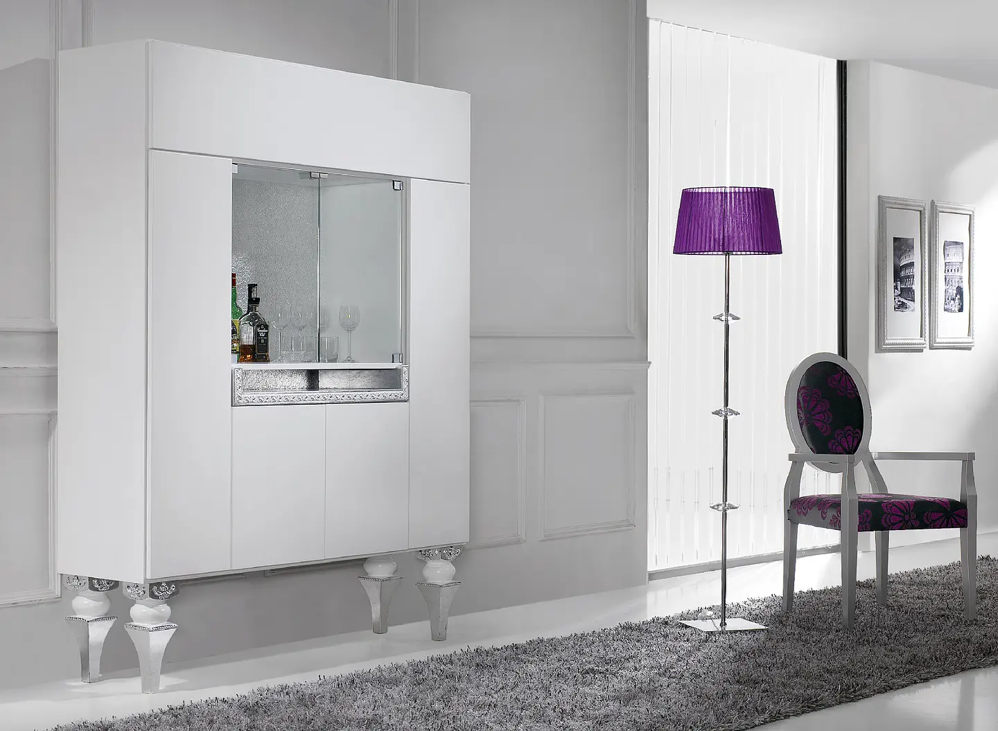 White Bar Cabinet Mate M158 1