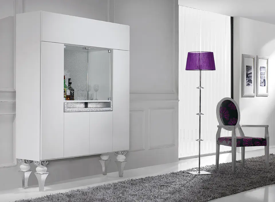 White Bar Cabinet Mate M158 1