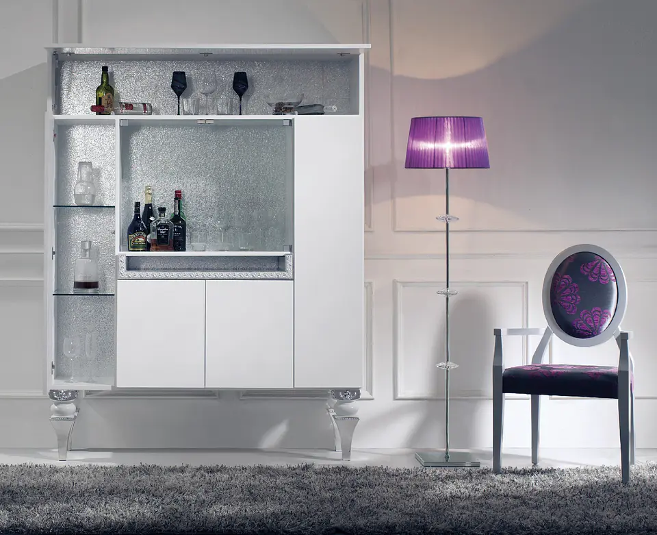 White Bar Cabinet Mate M158 2