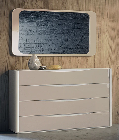 Dresser Charles Collection Branco Brilho / Capuccino Brilho