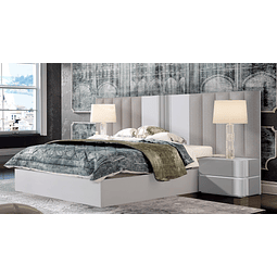 Cama Royal Collection Branco Brilho/Capuccino Mate