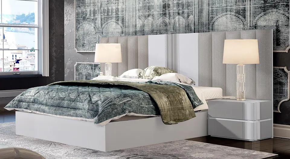 Royal Collection Bed White Gloss / Cappuccino Mate 1