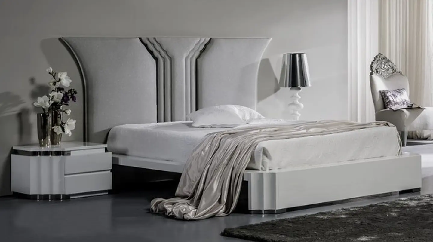 Cama Pop Collection Branco Brilho c/Inox 1