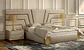 Circe Collection Upholstered Bed Beige / Gold - thumbnail 1