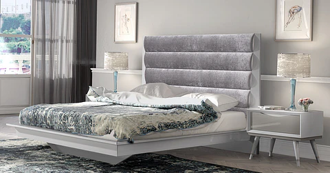 Charlotte Collection Bed White / Cappuccino Gloss