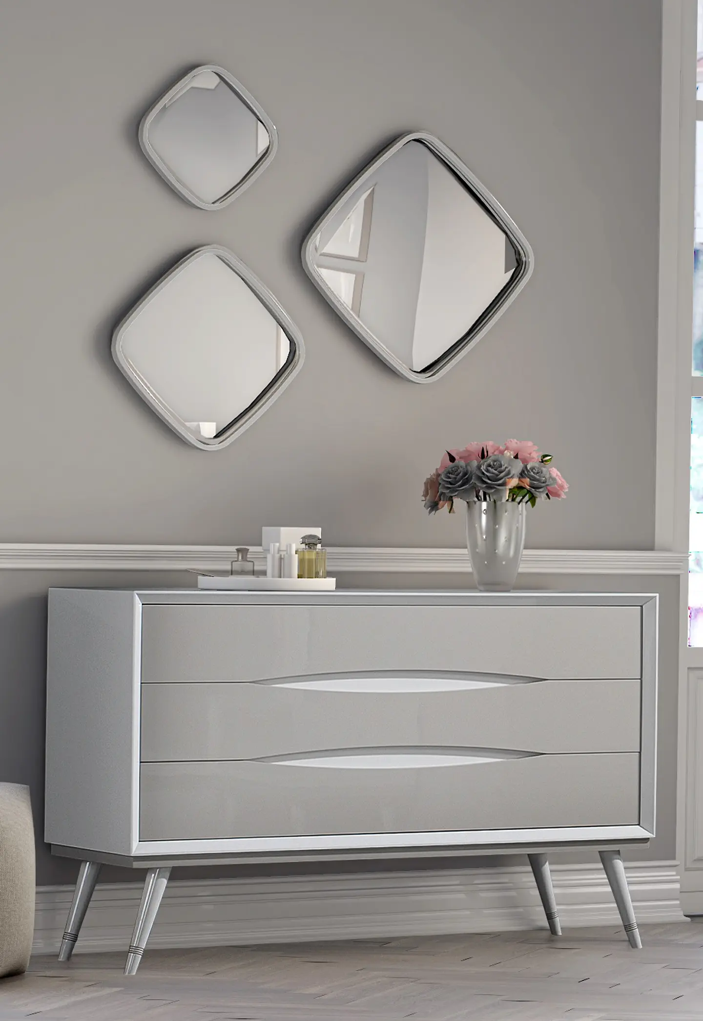 Dresser Charlotte Collection White / Capuccino Shine 1