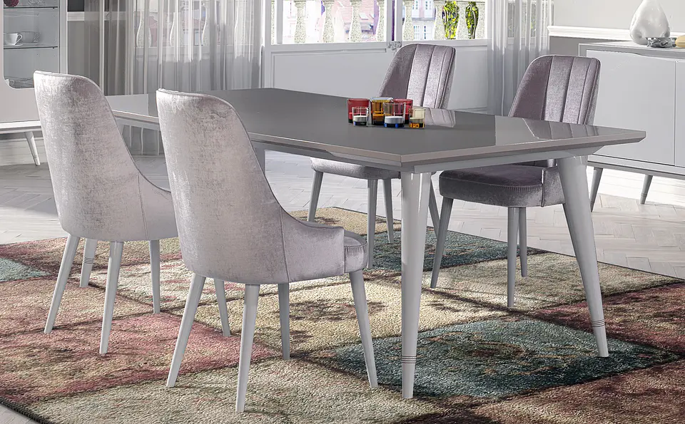 Dining Table Charlotte Collection White / Capuccino Gloss 1