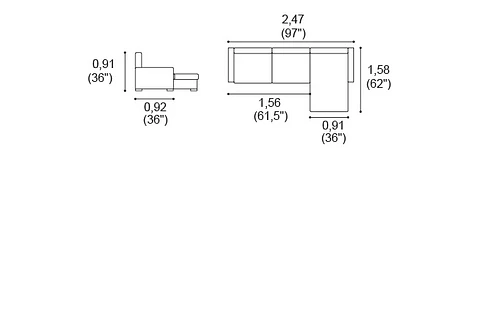 Mistik Sofa + Chaise Longue