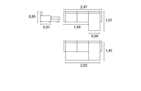 Sofa Bed Calvin Chaise