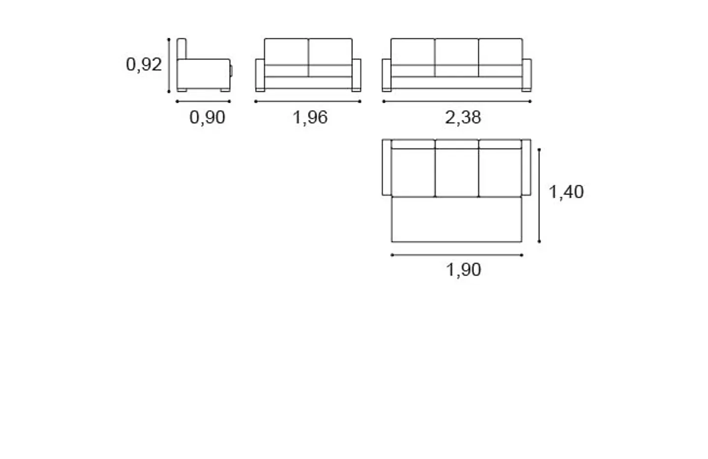 Sofa Bed Riga 2 + 3 2