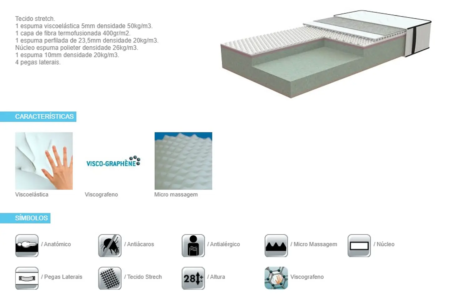 Mattress Lusocolchão Viscografeno 2