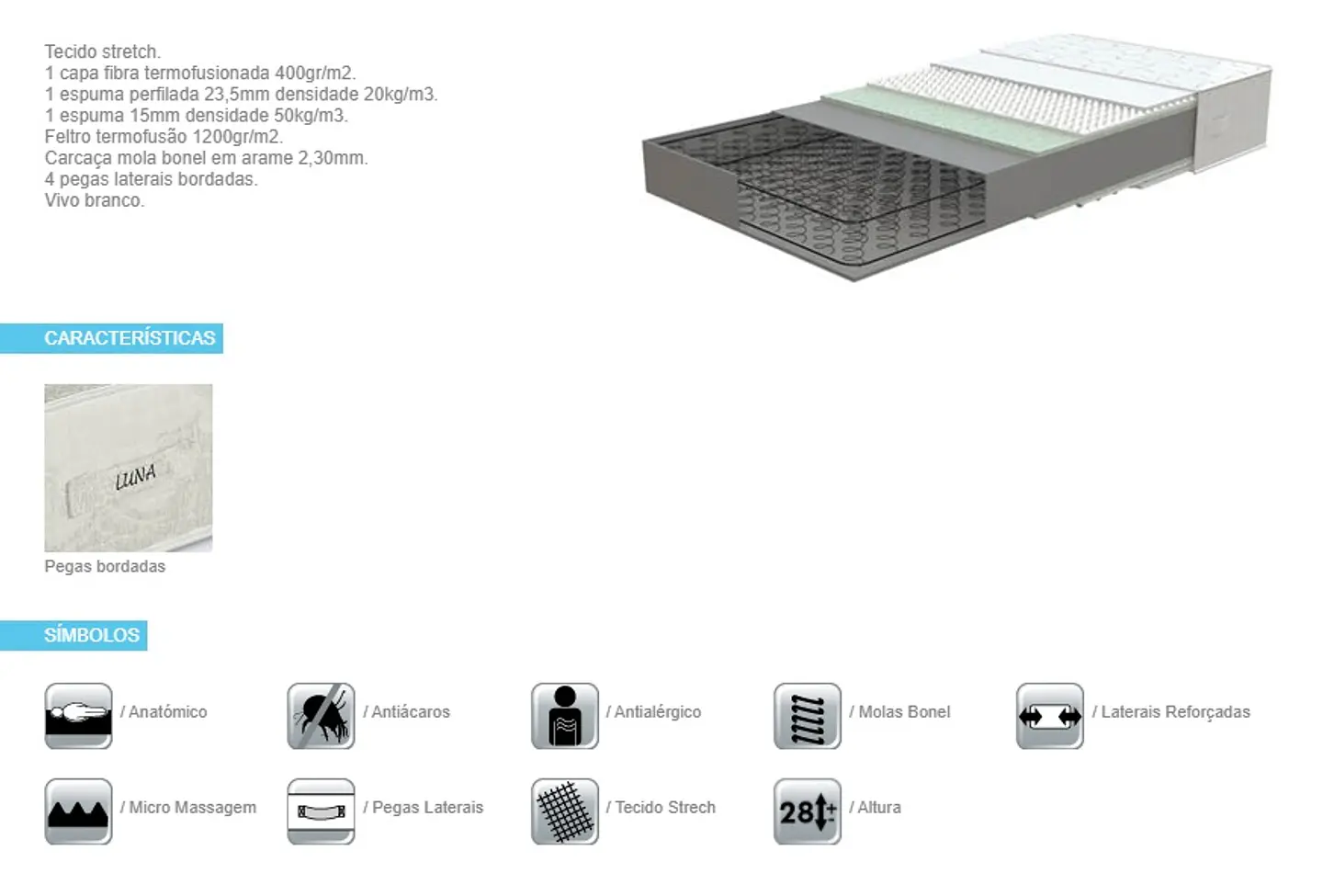 Colchão Lusocolchão Luna 2