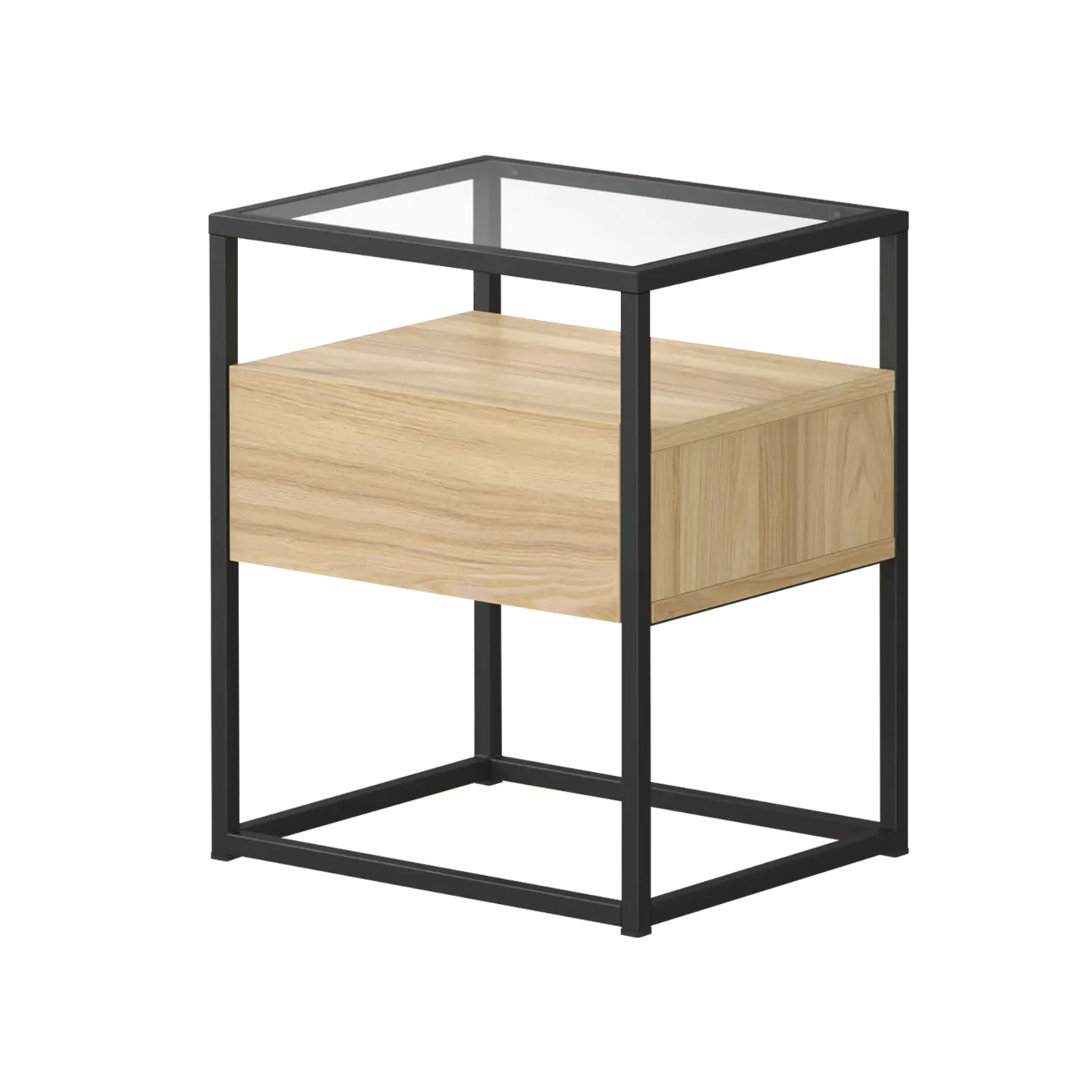 Mesa de Apoio City com Gaveta e Tampo de Vidro 1