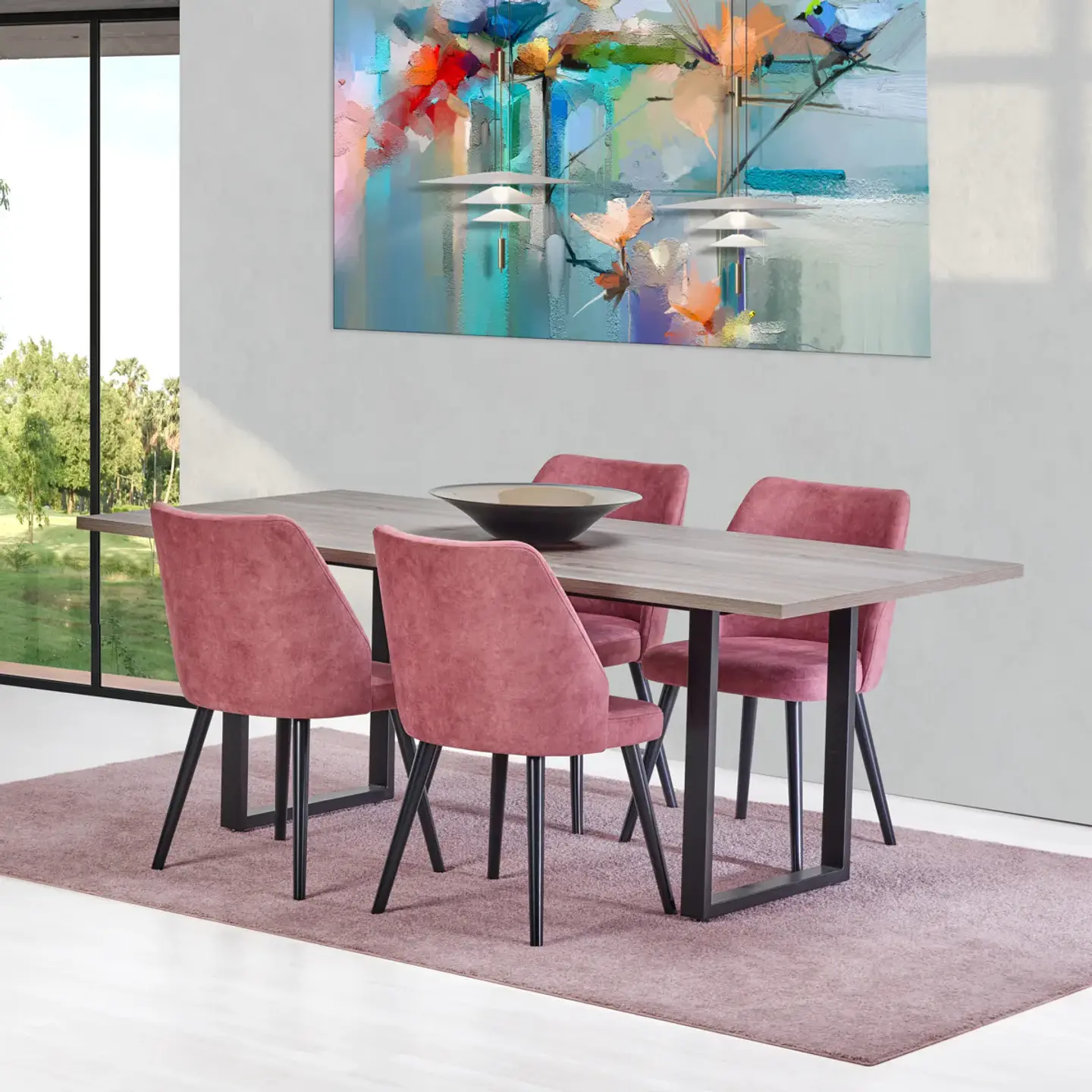 Mesa de Jantar Málaga 200x100 Pés Metálicos 3