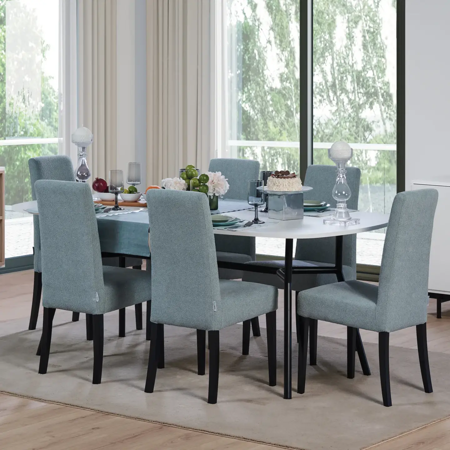 Mesa de Jantar Malmo Pés Metálicos 5