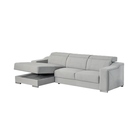 Sofá Trevor 3 Lugares com Chaise Longue e Costas Reclináveis