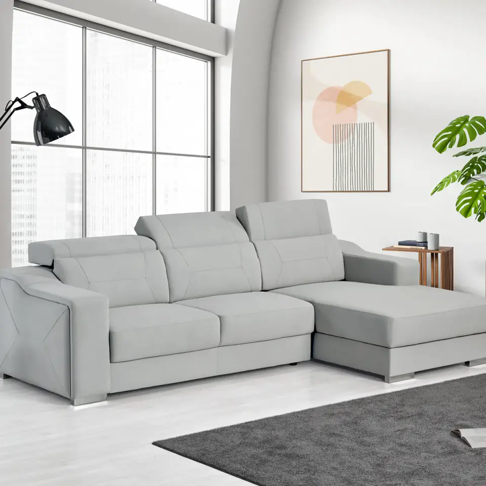 Sofá Trevor 3 Lugares com Chaise Longue e Costas Reclináveis 3