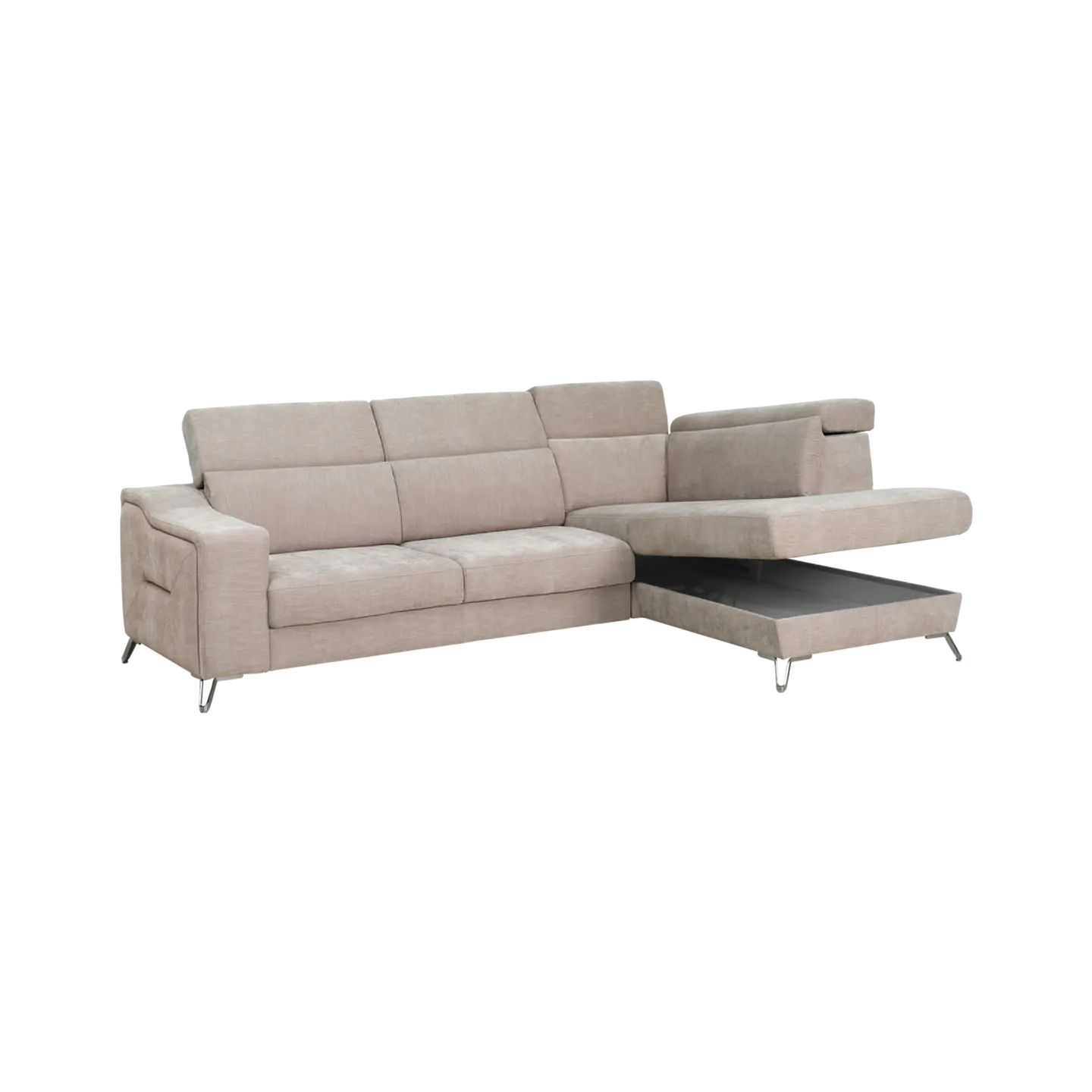 Sofá Zeller 3 Lugares com Chaise e Costas Reclináveis 3