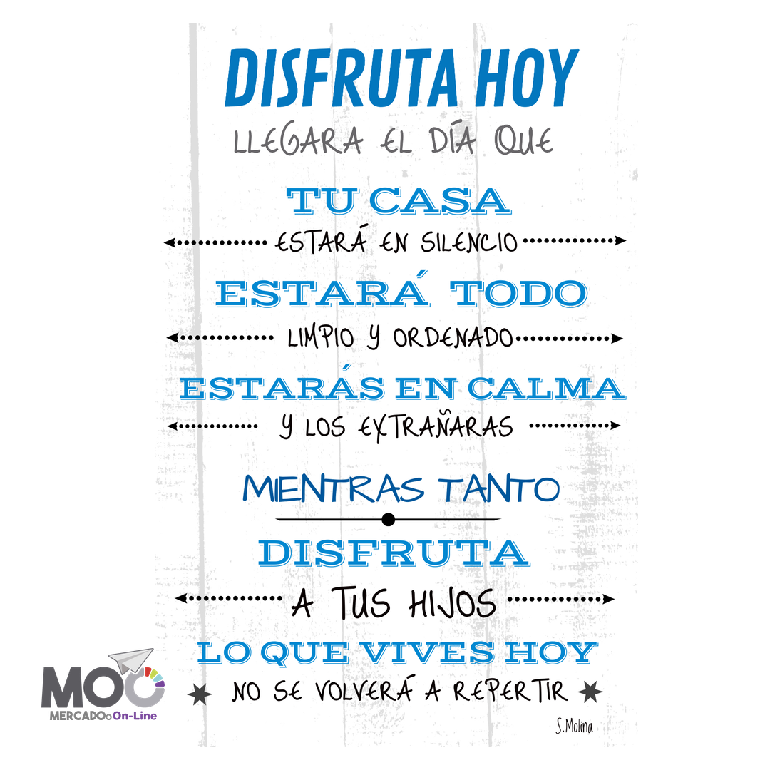Cuadro de Madera "Disfruta Hoy"