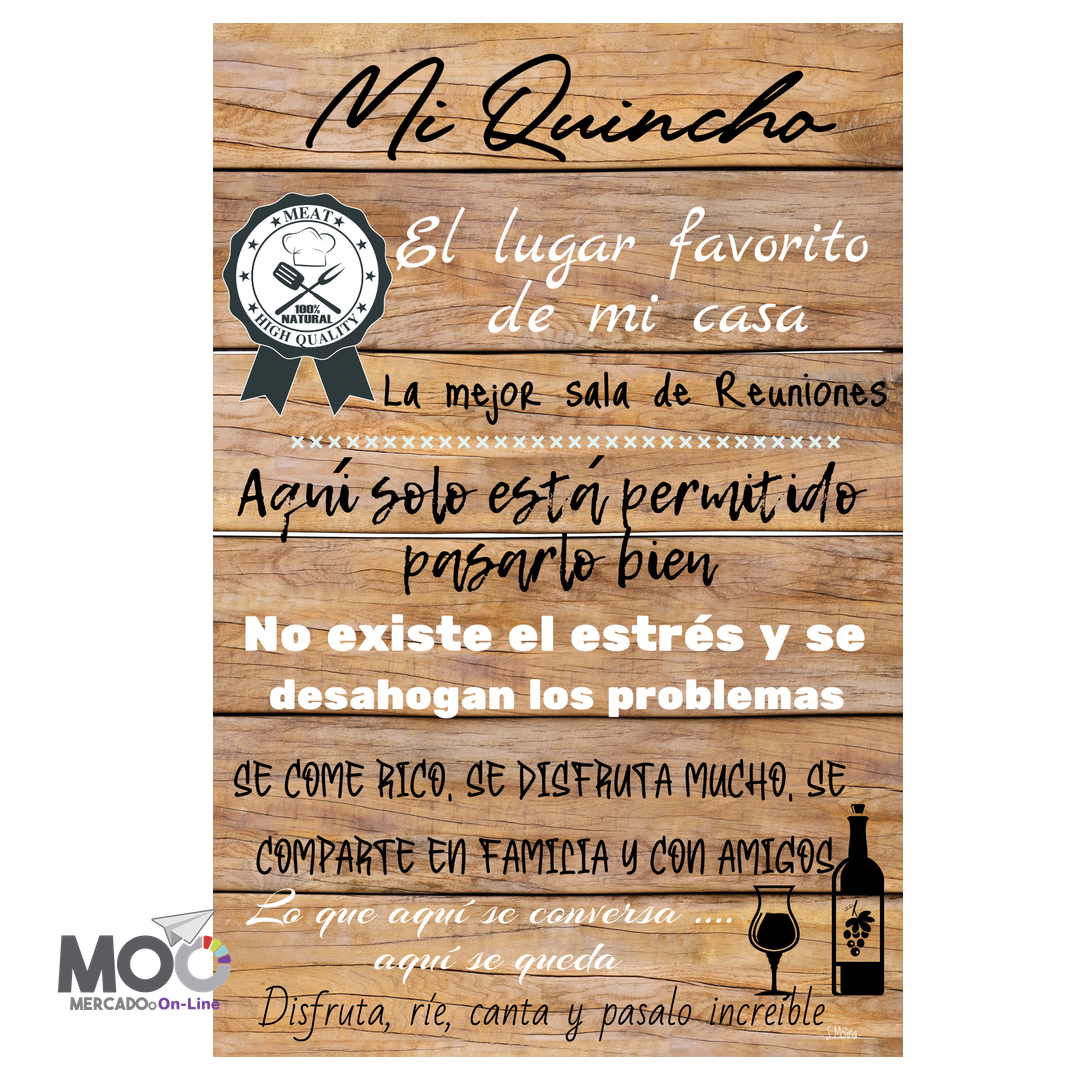 Cuadro de Madera "Mi Quincho"